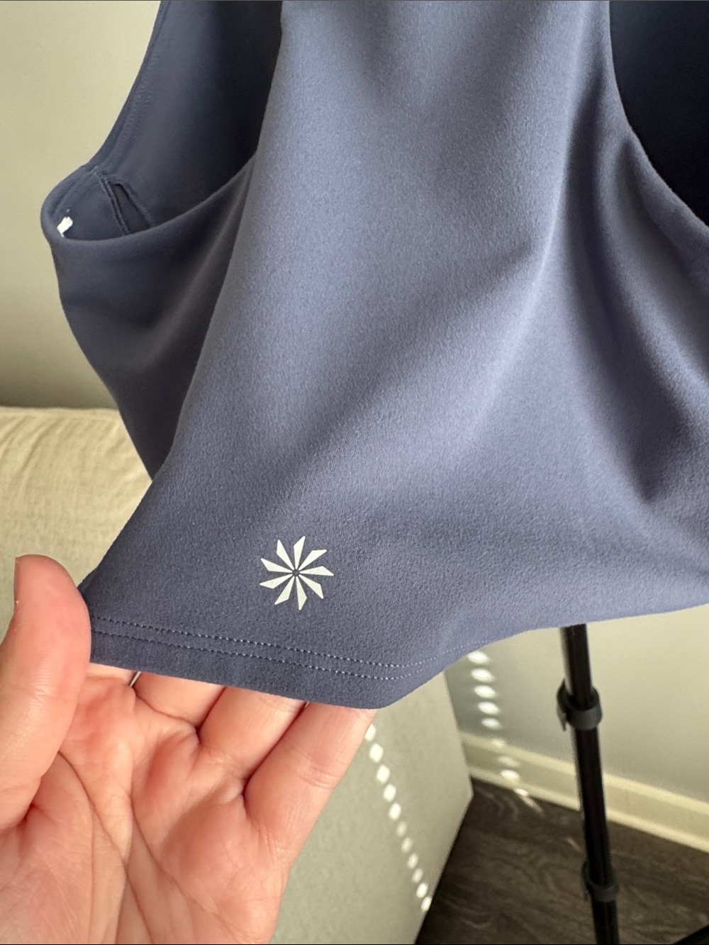 Athleta High Neck Cropped Tank Top - Neutral Blue - Picture 3 of 4